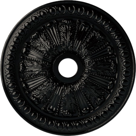 Ekena Millwork Tomango Egg & Dart Medallion (Canopies up to 6 3/4"), 27 7/8"OD x 3 7/8"ID x 2 1/2"P, Black Pearl CM27TOBPS